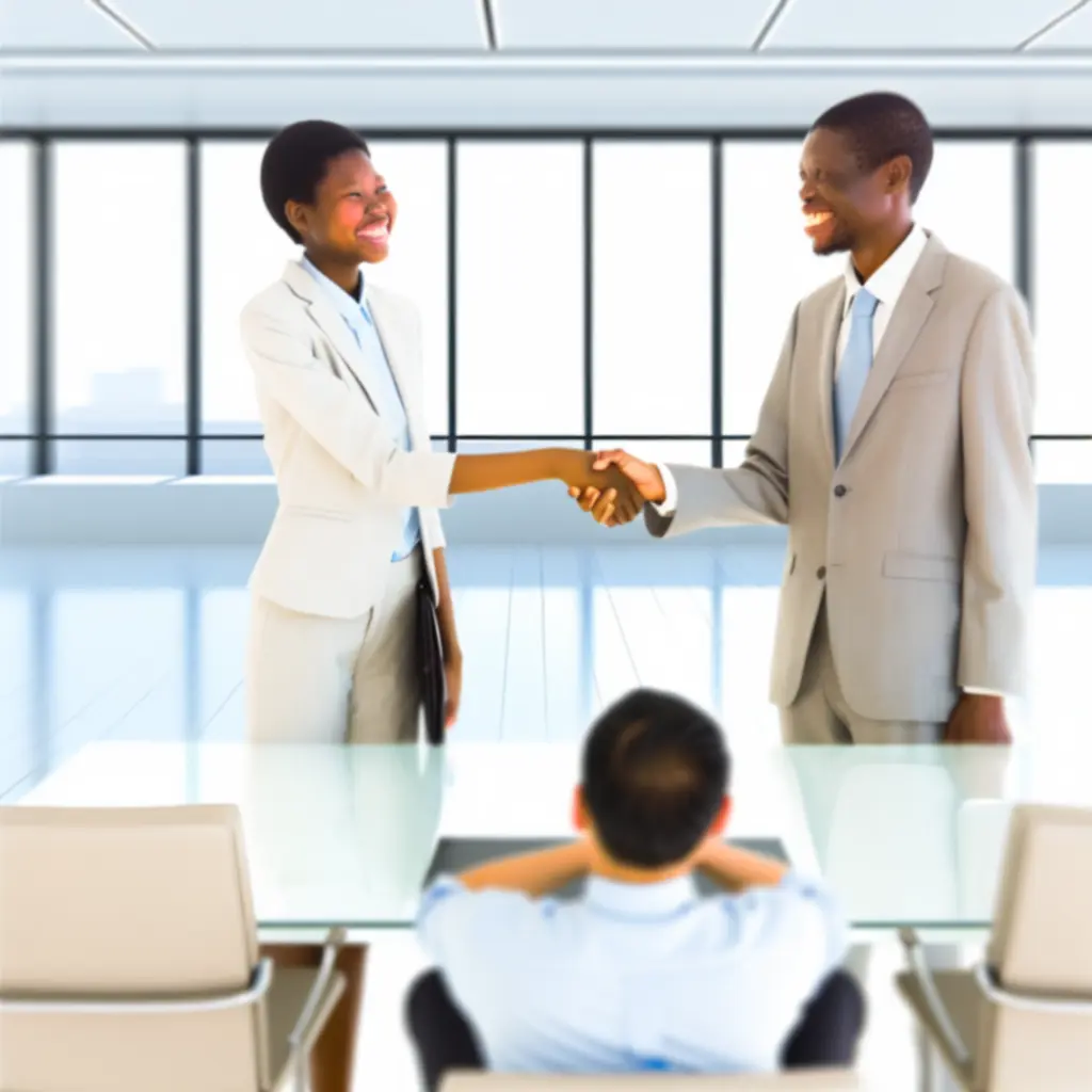 Zadowoleni klienci podczas spotkania konsultacyjnego po udanej współpracy